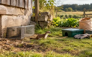 Vue d ensemble d un poulailler protégé avec un grillage fin posé autour du terrain